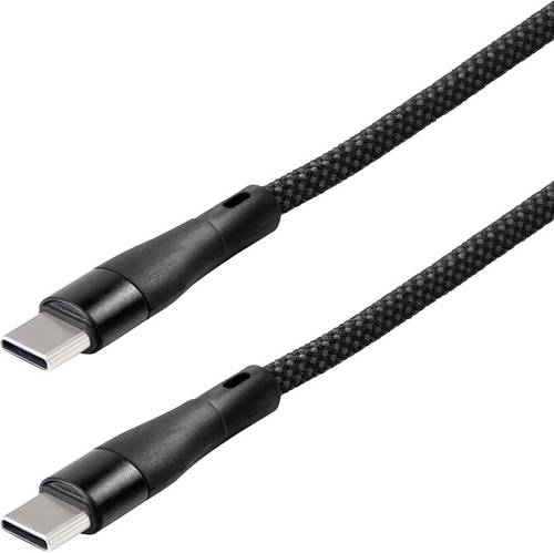 Maxtrack USB-Kabel USB 2.0 USB-C® Stecker 1.5 m Schwarz Spiralkabel, vergoldete Steckkontakte C532-
