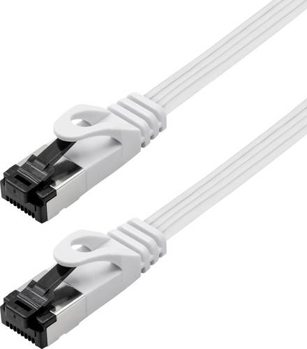 Maxtrack TI55-1L RJ45 Patchkabel CAT 8.1 U/FTP 1 m Weiß flach