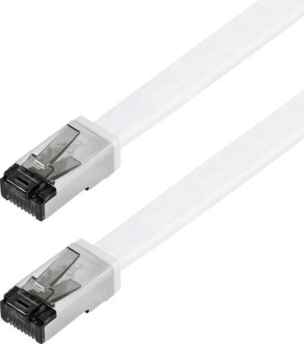 Maxtrack TI56-15L RJ45 Patchkabel CAT 8.1 U/FTP 15 m Weiß flach 1 St.