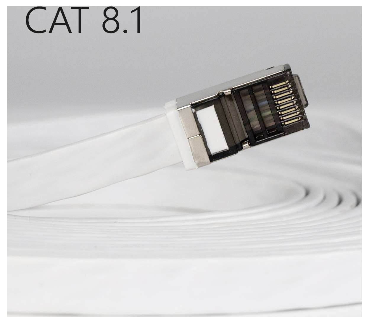 Maxtrack TI56-15L RJ45 Netzwerkkabel, Patchkabel CAT 8.1 U/FTP 15 m Weiß flach 1 St.