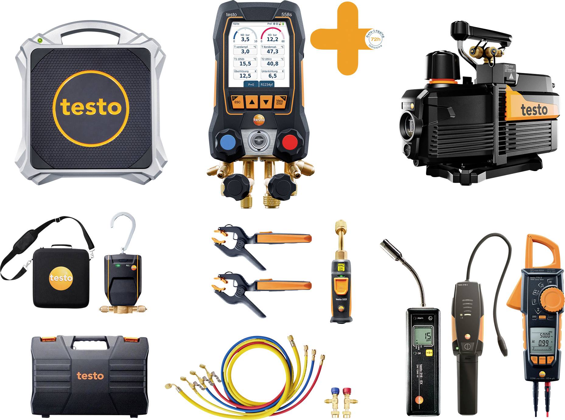 Testo Wärmepumpen-Profi-Set 558s - Wärmepumpen-Set L Druck, Temperatur, Vakuum