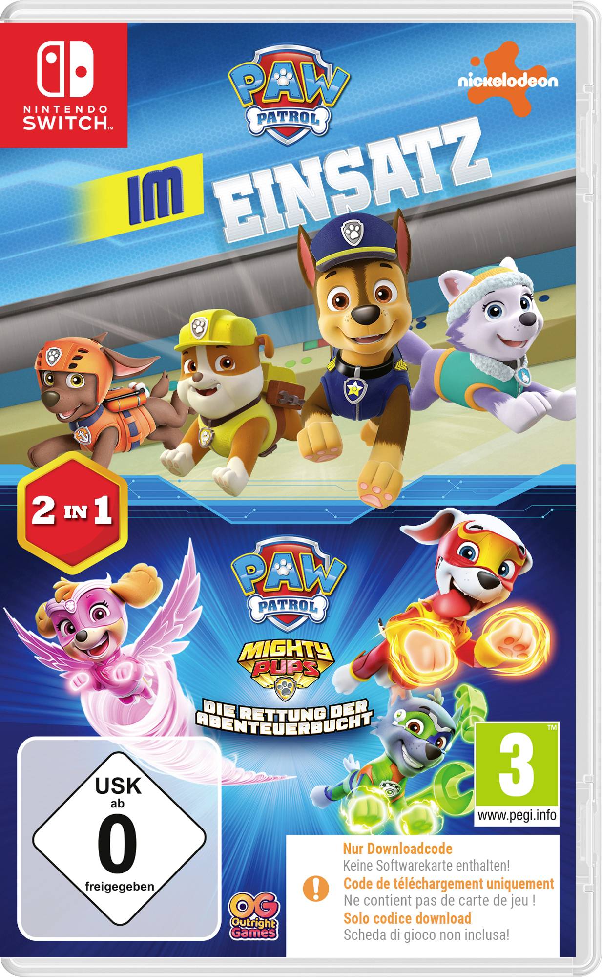 Videospielcover mit animierten Charakteren aus „PAW Patrol