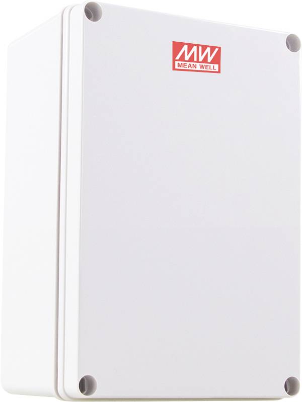 Elektrische Gehäusebox mit einem roten 