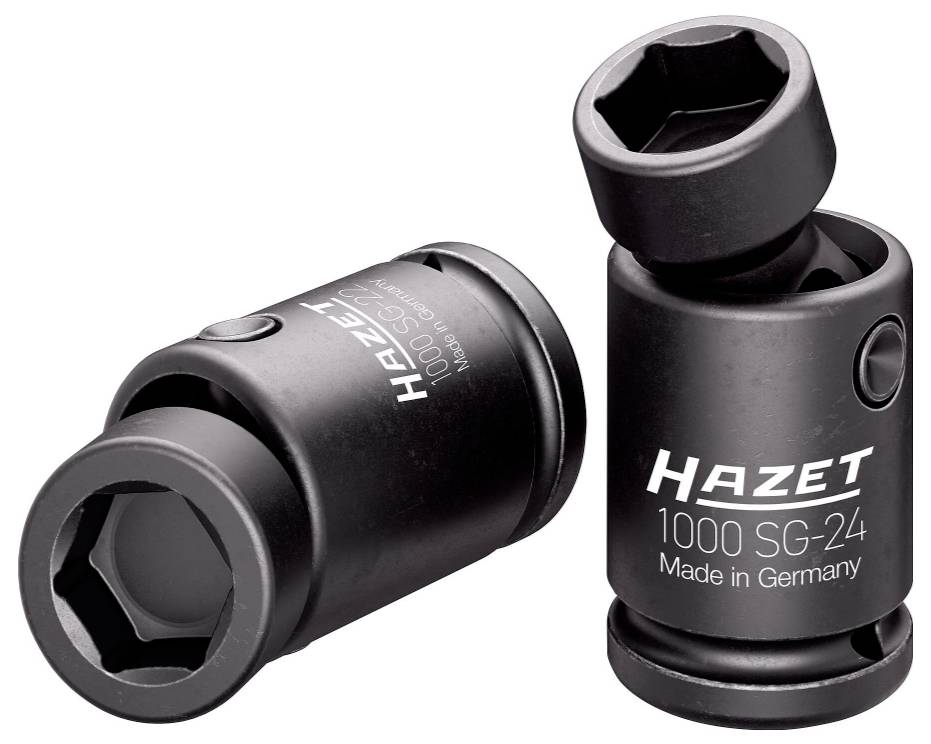 'Hazet 1000 SG-24' Schlagschrauber-Einsätze, schwarze Ausführung, mit Branding und 'Made in Germany' Text, entwickelt für Einsätze mit hoher Beanspruchung.