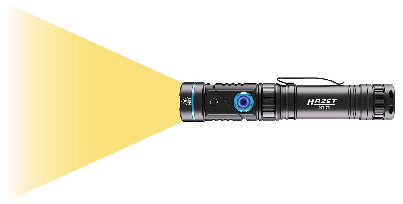 Hazet LED Taschenlampe mit UV-Licht akkubetrieben, über USB 800lm 3h 165g