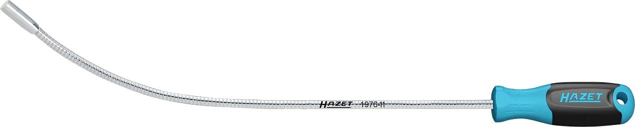 Ein flexibler Schraubendreher mit einem blau-schwarzen Griff, beschriftet mit 'HAZET 810/12', zum Erreichen von schwer zugänglichen Schrauben.