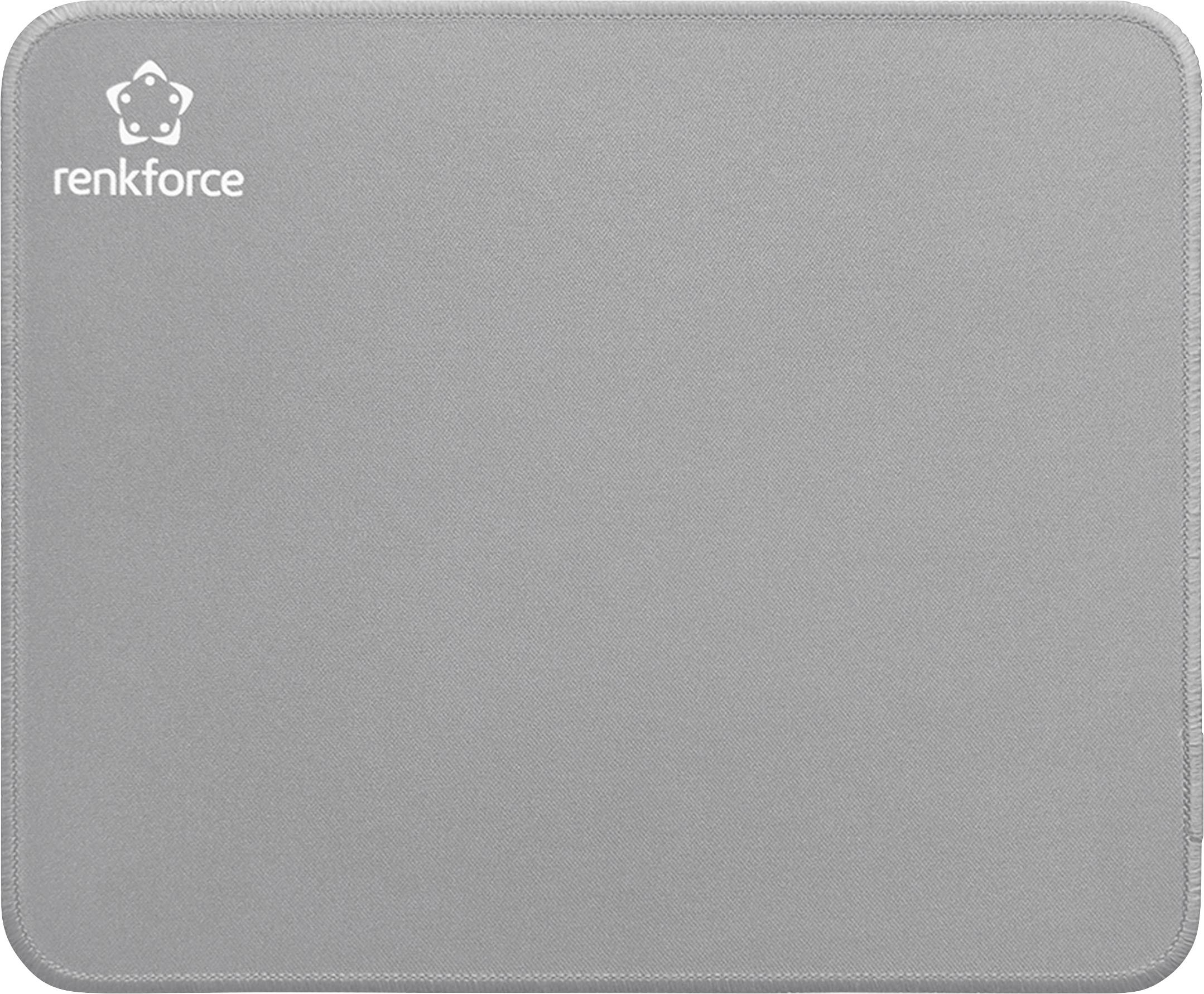 Ein hellgrau rechteckiges Mousepad mit glatter Textur und abgerundeten Kanten. Das Markenlogo 