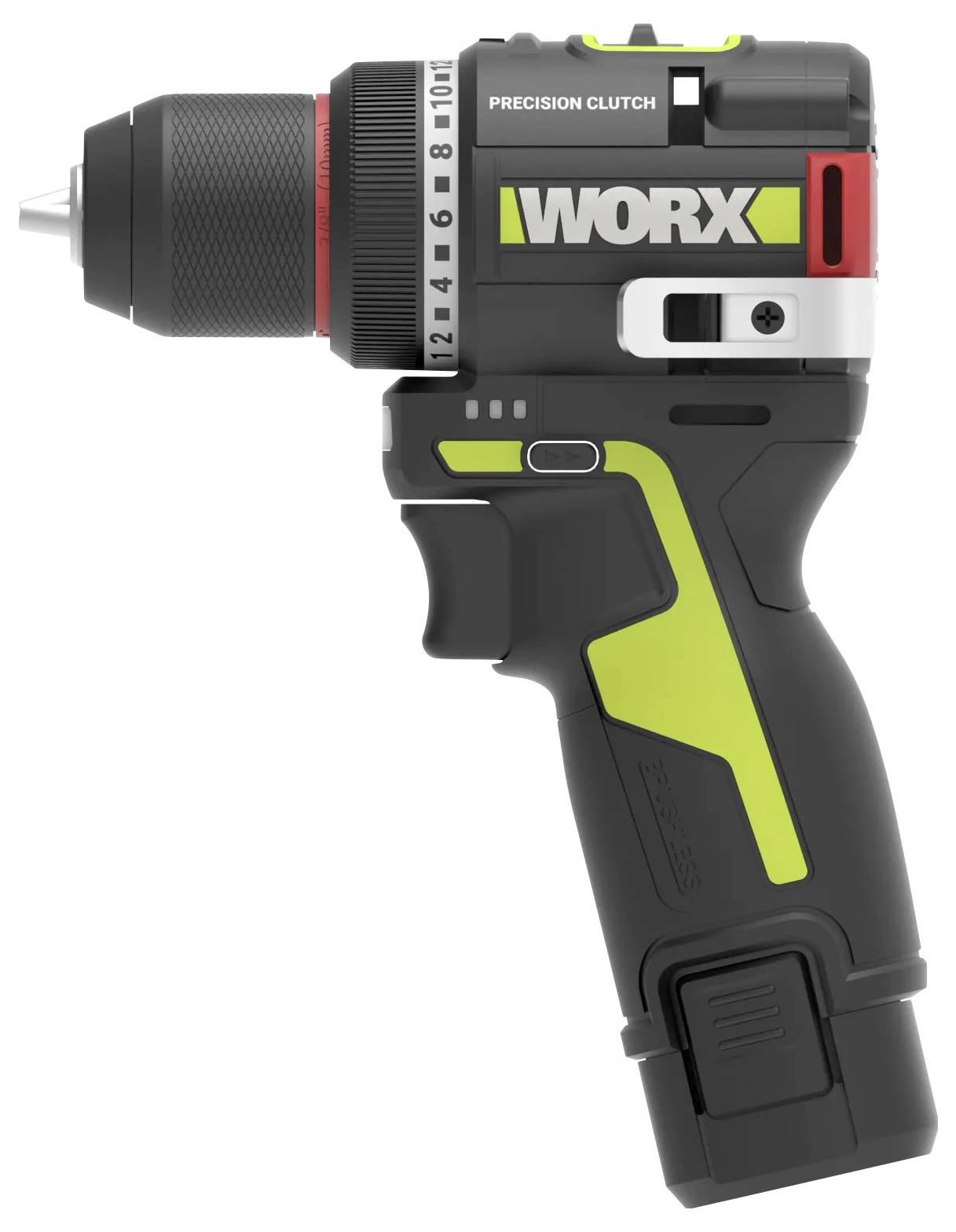 Ein schwarzer und grüner kabelloses Bohrgerät mit Präzisions-Schaltwerk, mit kompaktem Design, das sich für präzise und vielseitige Heimwerkerprojekte eignet.