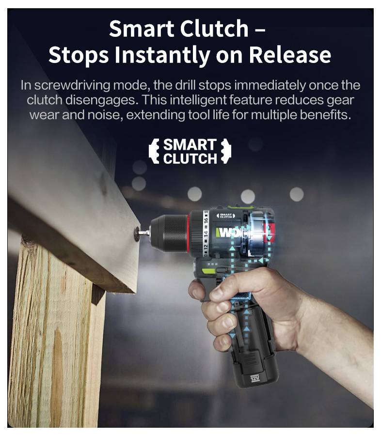 Eine Hand benutzt einen Elektroschrauber mit einer 