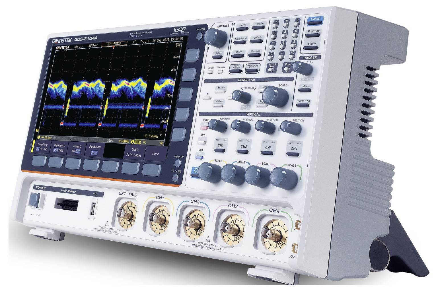 GW Instek GDS-3104A Digital-Oszilloskop 1GHz 5 GSa/s 200 Mpts 8 Bit 1St.