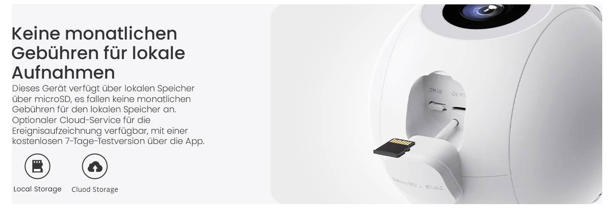 Keine monatlichen Gebühren für lokale Aufnahmen