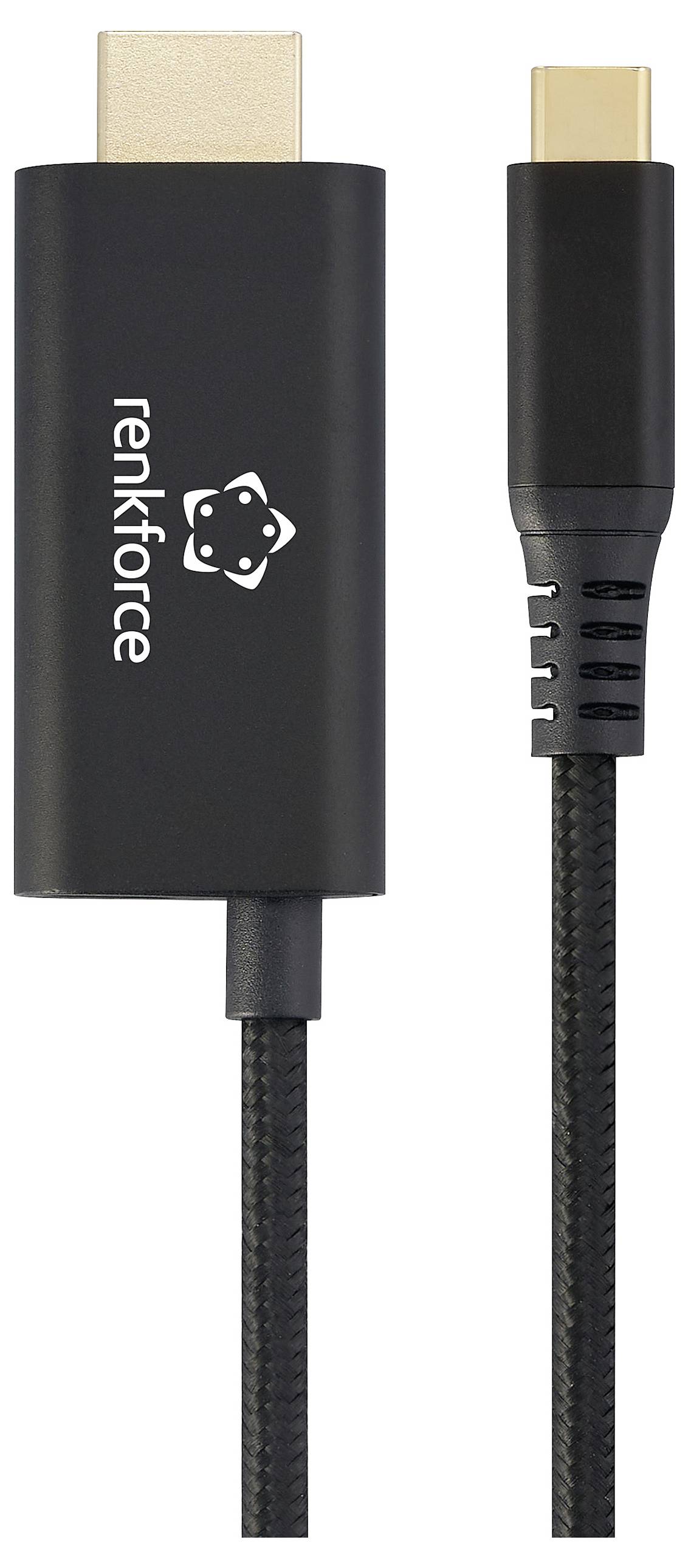 Renkforce USB-C® / HDMI Anschlusskabel USB-C® Stecker, HDMI-A Stecker, USB-C® Buchse 1.00m Schwarz RF-7116128 mit Ladebuchse, 4K