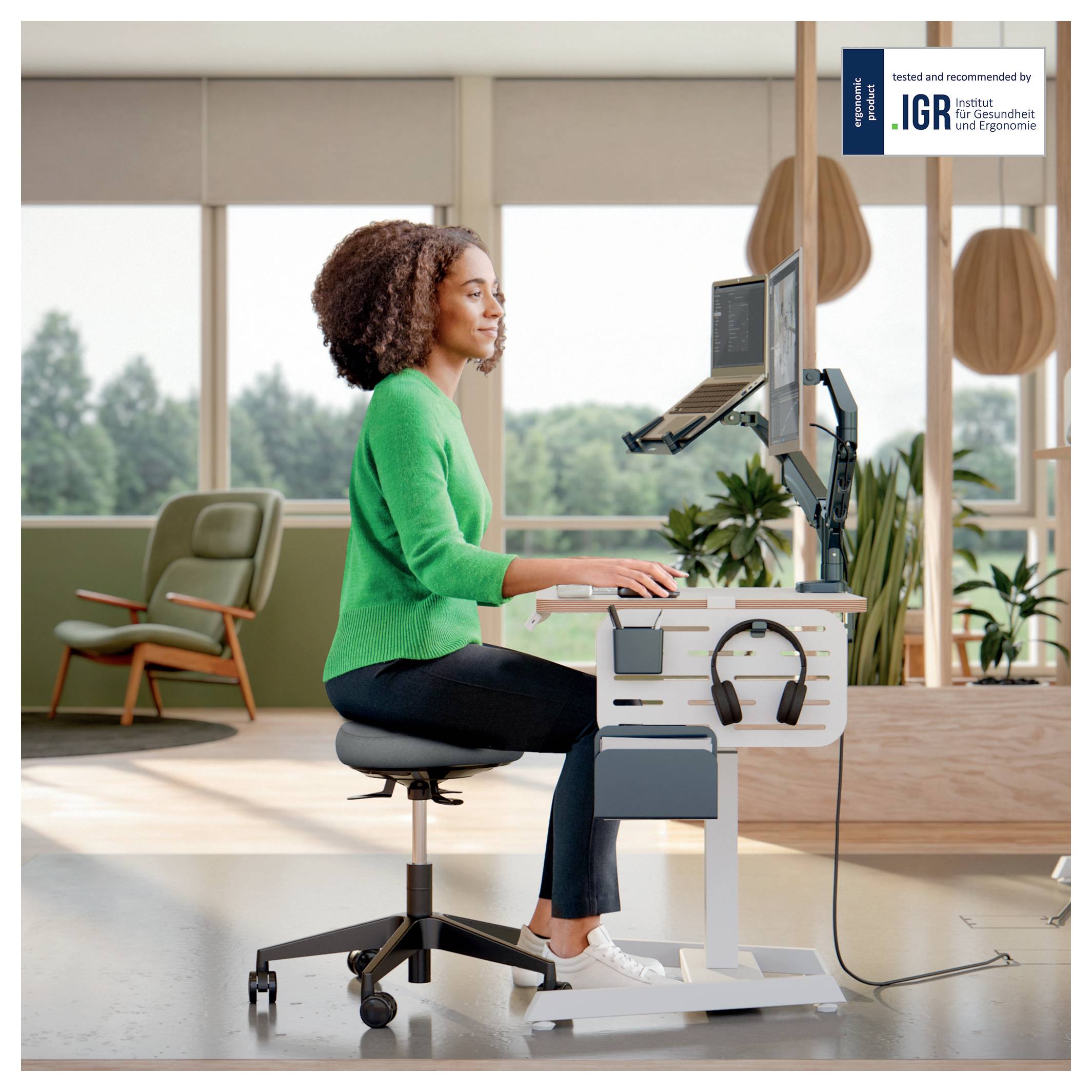 Leitz Sitzhocker Grau, Schwarz 65770095