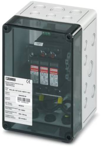 Eine weiße und schwarze elektrische Sicherungskasten mit transparentem Deckel, der mehrere Sicherungen und Beschriftungen im Inneren zeigt.