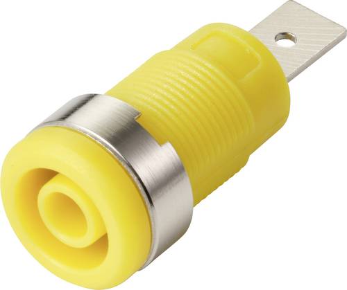 TRU COMPONENTS MP-32 gelb Sicherheits-Einbaubuchse 4 mm NI F6,3 Gelb Bulk