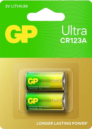 GP Ultra Primary Lithium Batterie CR123A 2 Stück Fotobatterie CR123A Li-MnO2 1500 mAh 3 V 2 St.