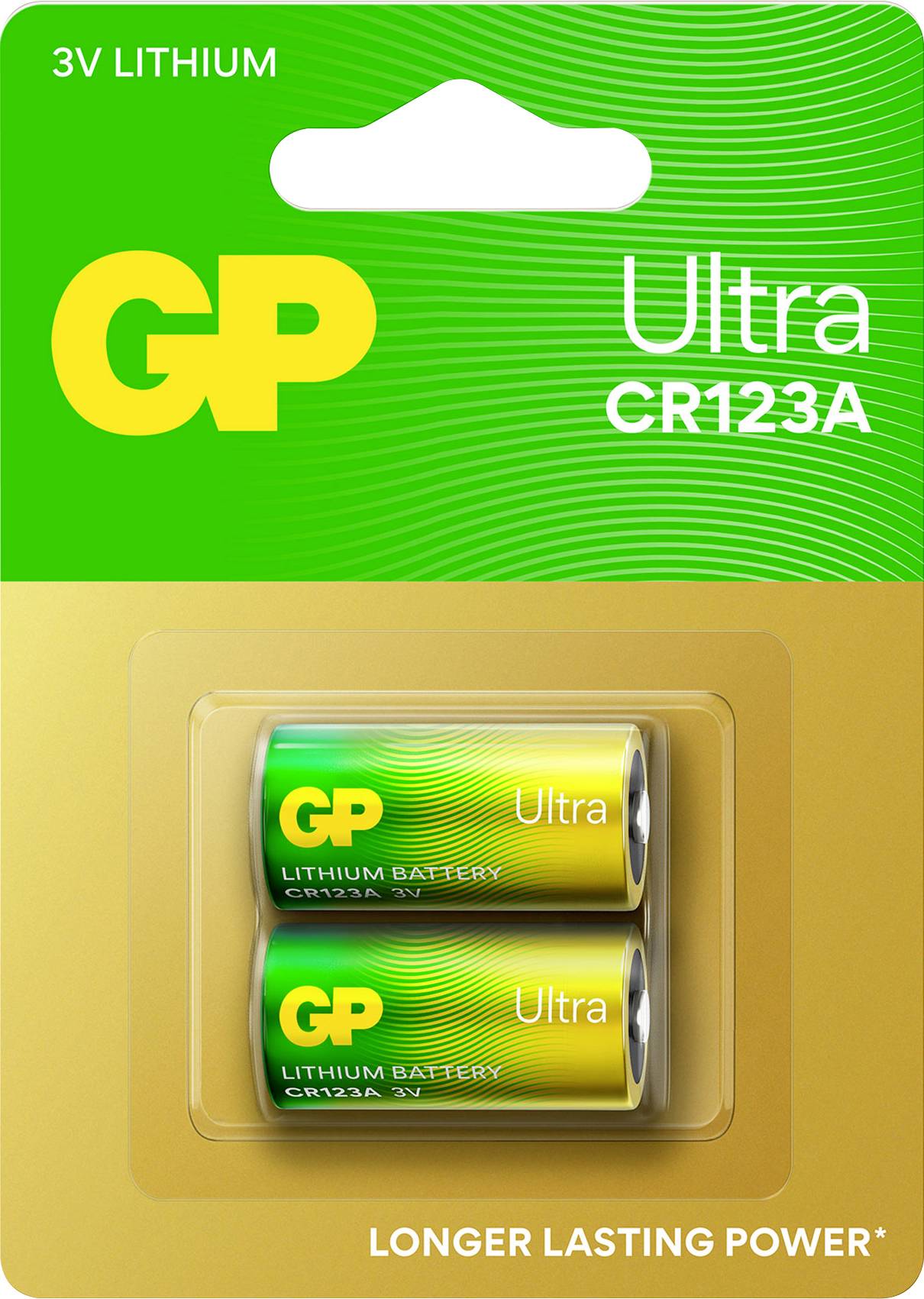 GP Ultra Primary Lithium Batterie CR123A 2 Stück Fotobatterie CR123A Li-MnO2 1500 mAh 3V 2St.