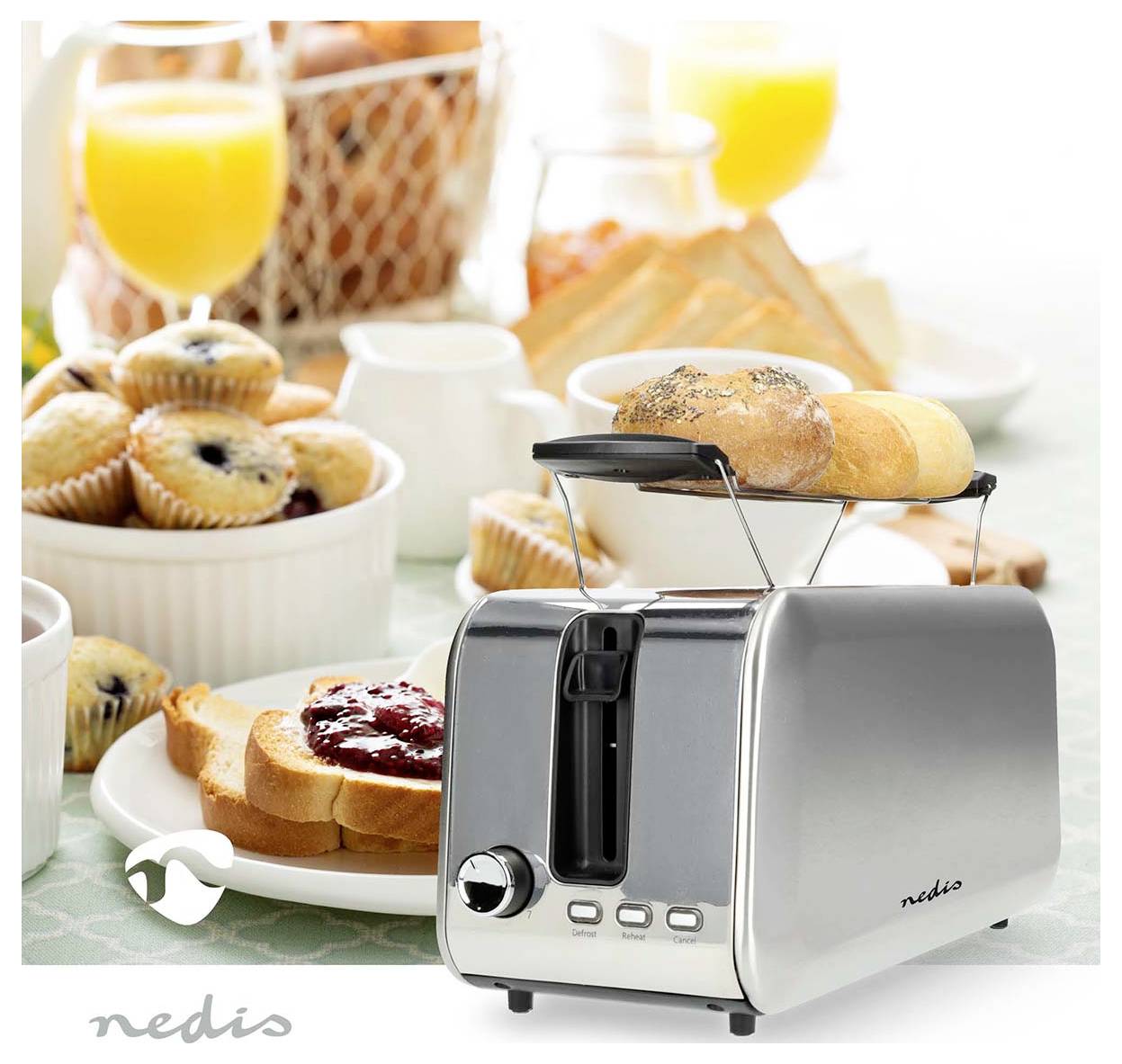 Nedis KABT400AL Toaster Silber