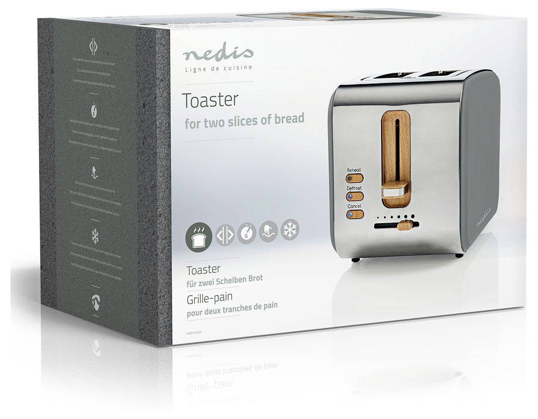 Nedis KABT510EGY Toaster Grau