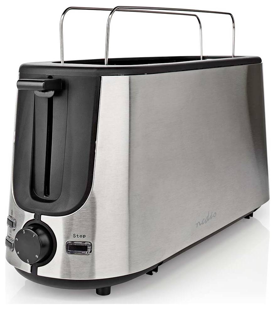 Nedis KABT310EAL Toaster Aluminium, Schwarz