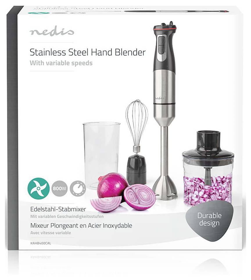 Nedis KAHB400CAL Stabmixer 800 W Aluminium, Schwarz
