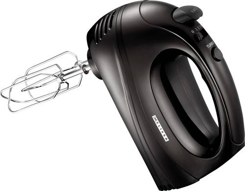 MELISSA Electric Hand Mixer with 5 speeds & turbo setting, 2 chrome plated beaters, all dishwasher safe, Easy release button, 300w - Black