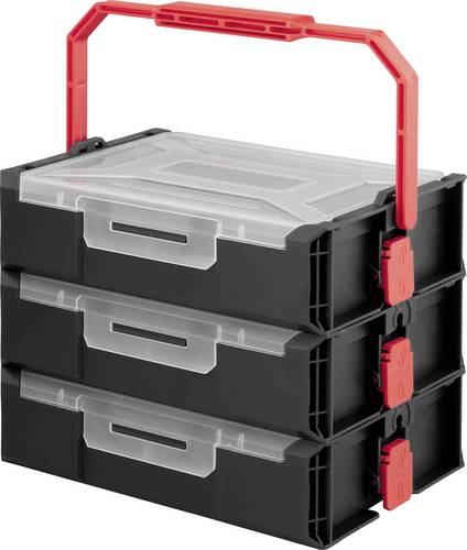 TOOLCRAFT Sortimentskasten (L x B x H) 230 x 185 x 70 mm Anzahl Fächer: 9 Inhalt 3 St.