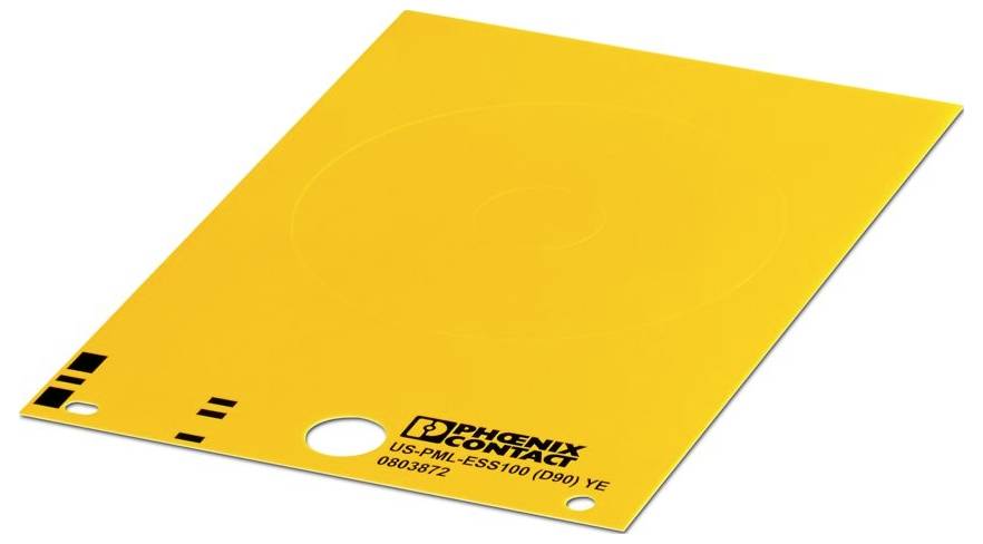 Ein gelbes perforiertes Panel mit der Aufschrift „Phoenix Contact