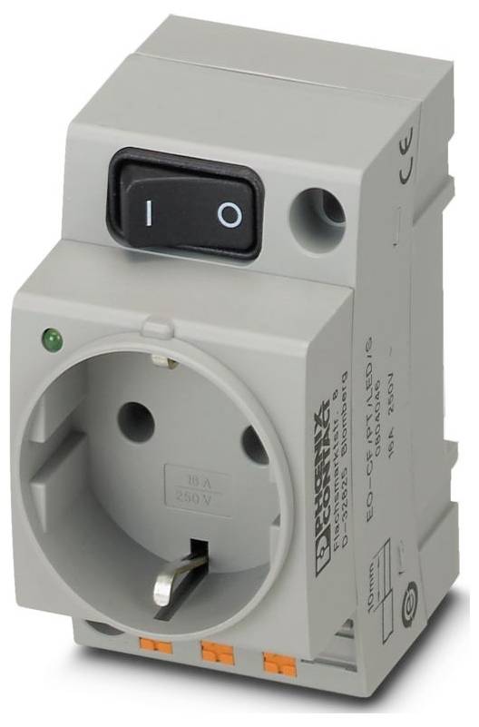 Schuko-Steckdose mit Schalter für 250V und 16A.