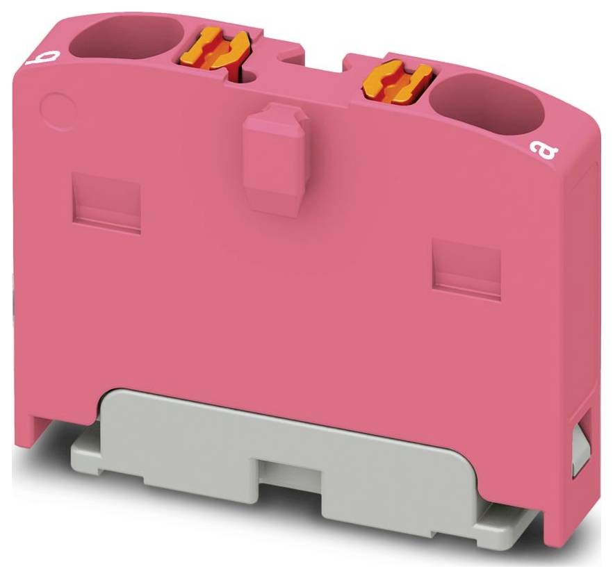 Ein grauer, rechteckiger Industriestecker mit vier Schlitzen, gekennzeichnet mit „PHOENIX CONTACT CP-F 2,5-4L-Z.