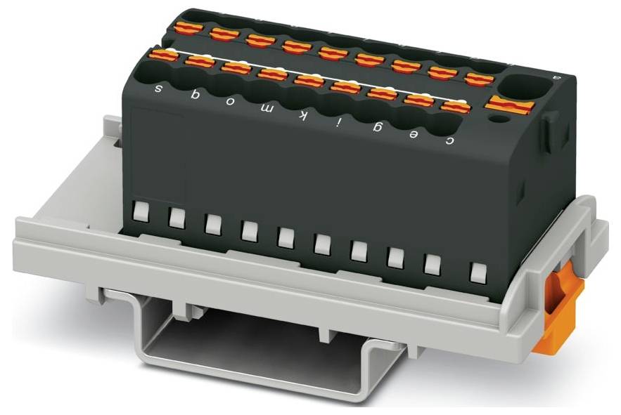 Ein grüner rechteckiger Kunststoffverbinder mit zwei hohlen Abschnitten, möglicherweise für Elektronik- oder Elektroverbindungen verwendet.