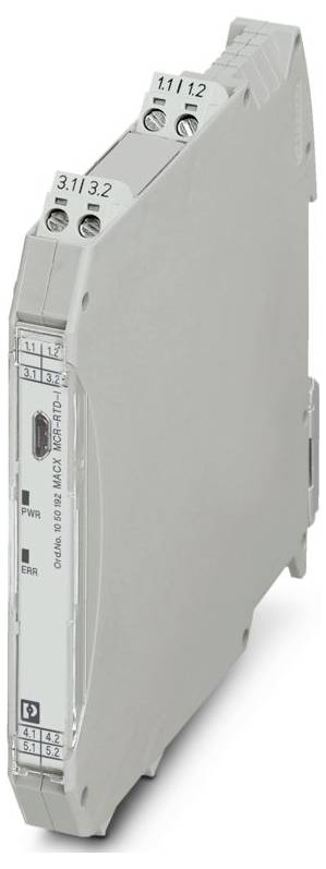 Ein flaches, schlankes elektronisches Gerät mit Anschlüssen, die mit 3.1/3.2 und 11/12 gekennzeichnet sind, mit einem kleinen USB-Anschluss und Anzeigeleuchen auf der Vorderseite.