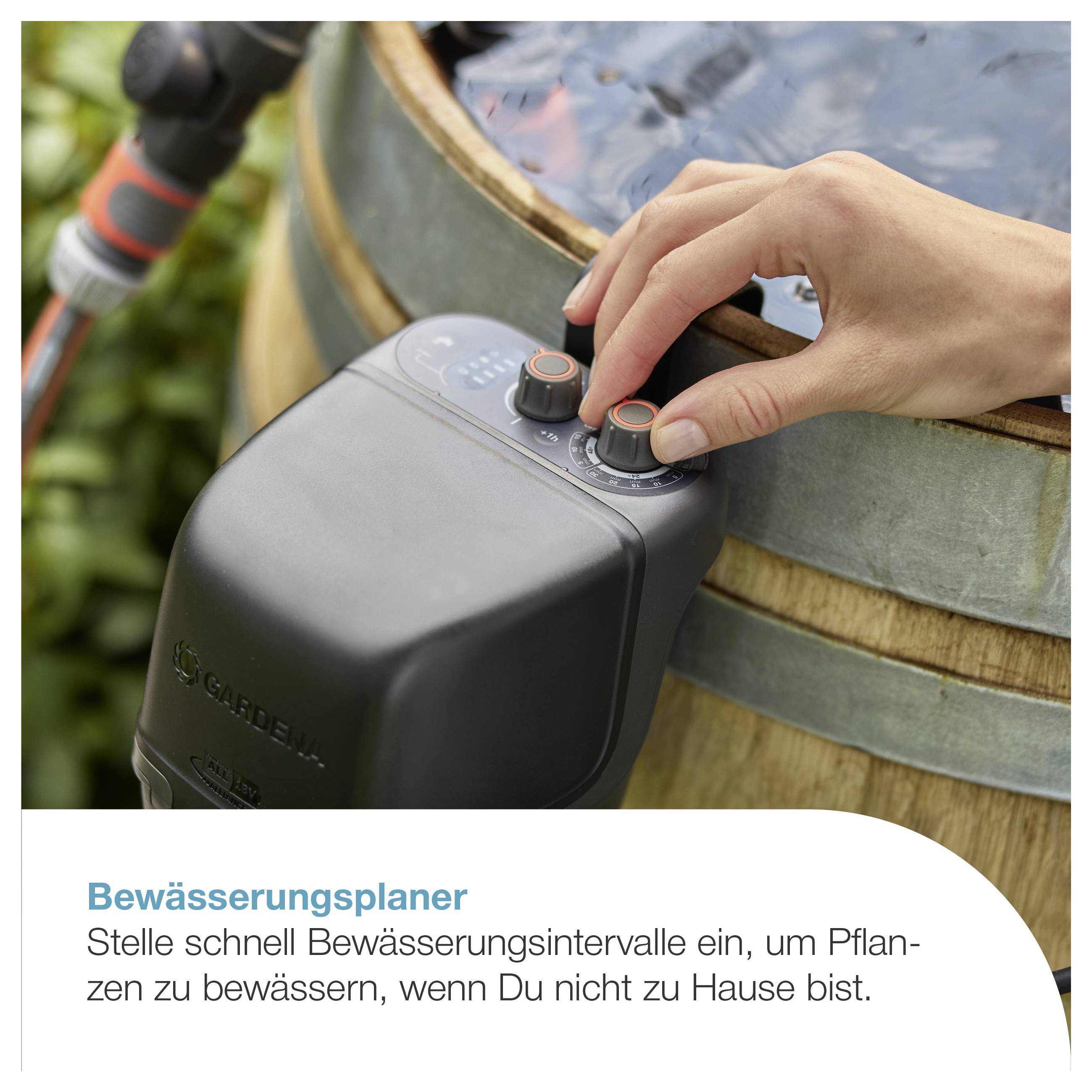 GARDENA Akku-Regenfasspumpe 2400 ComfortAutomatic 18V P4A solo Regenwassernutzungsanlage 2400 l/h 1.8m