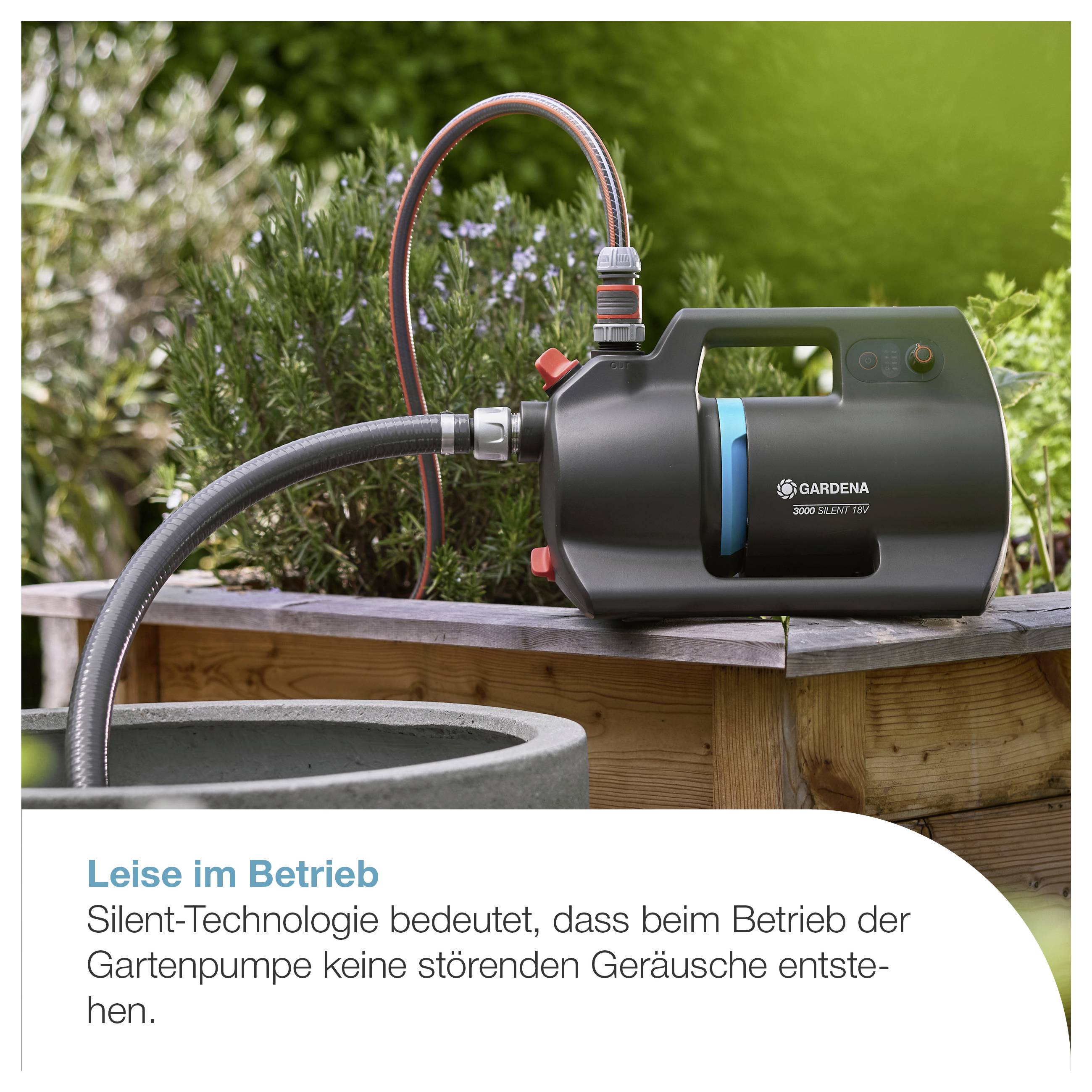 GARDENA Akku-Gartenpumpe 3000 Silent 18V P4A solo Akku-Gartenpumpe 3000 l/h