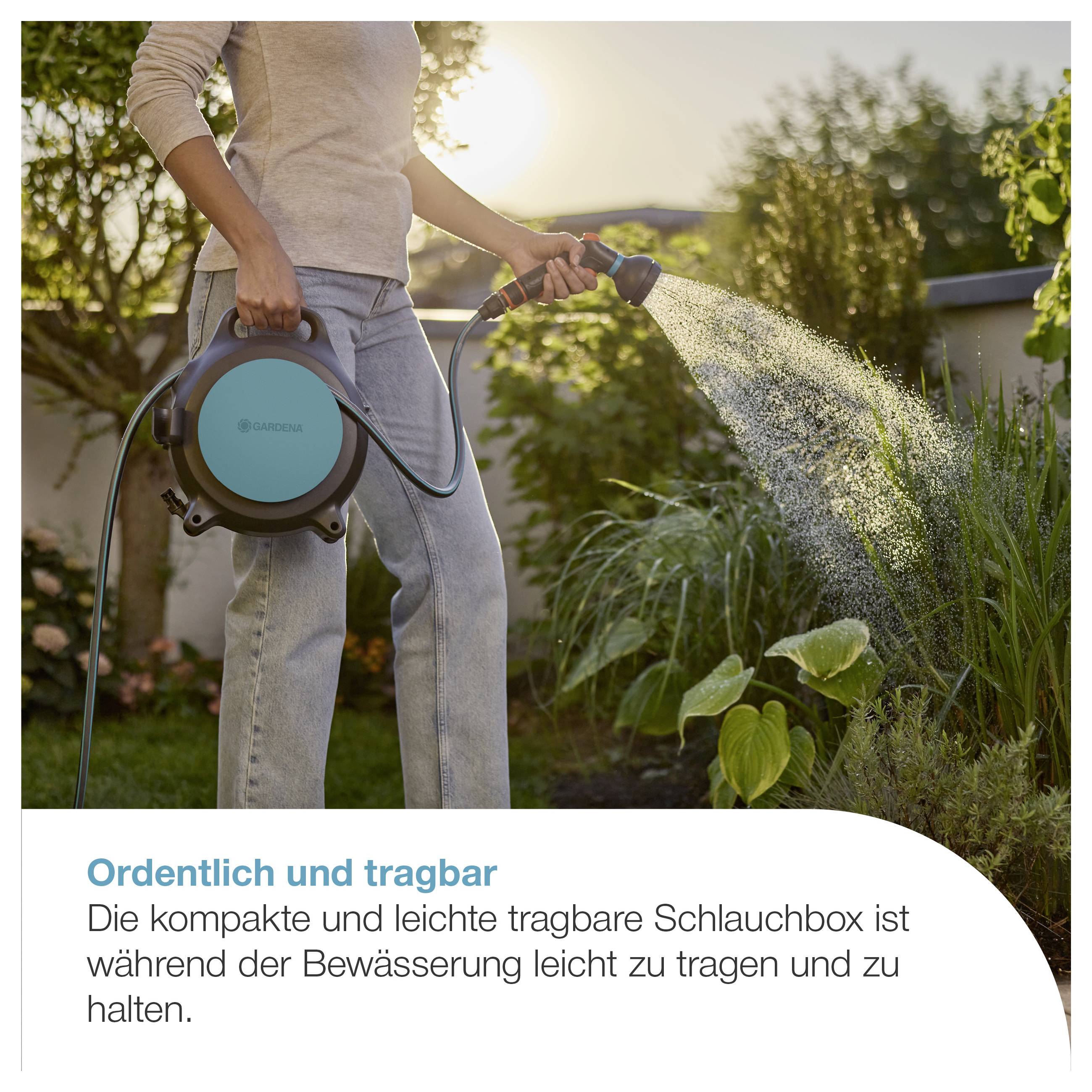 GARDENA 18690-20 Mobile Schlauchbox MoveMatic, 12m + 1,5m Gartenschlauchaufroller 270mm 1/3 Zoll 1 St. 5-farbig