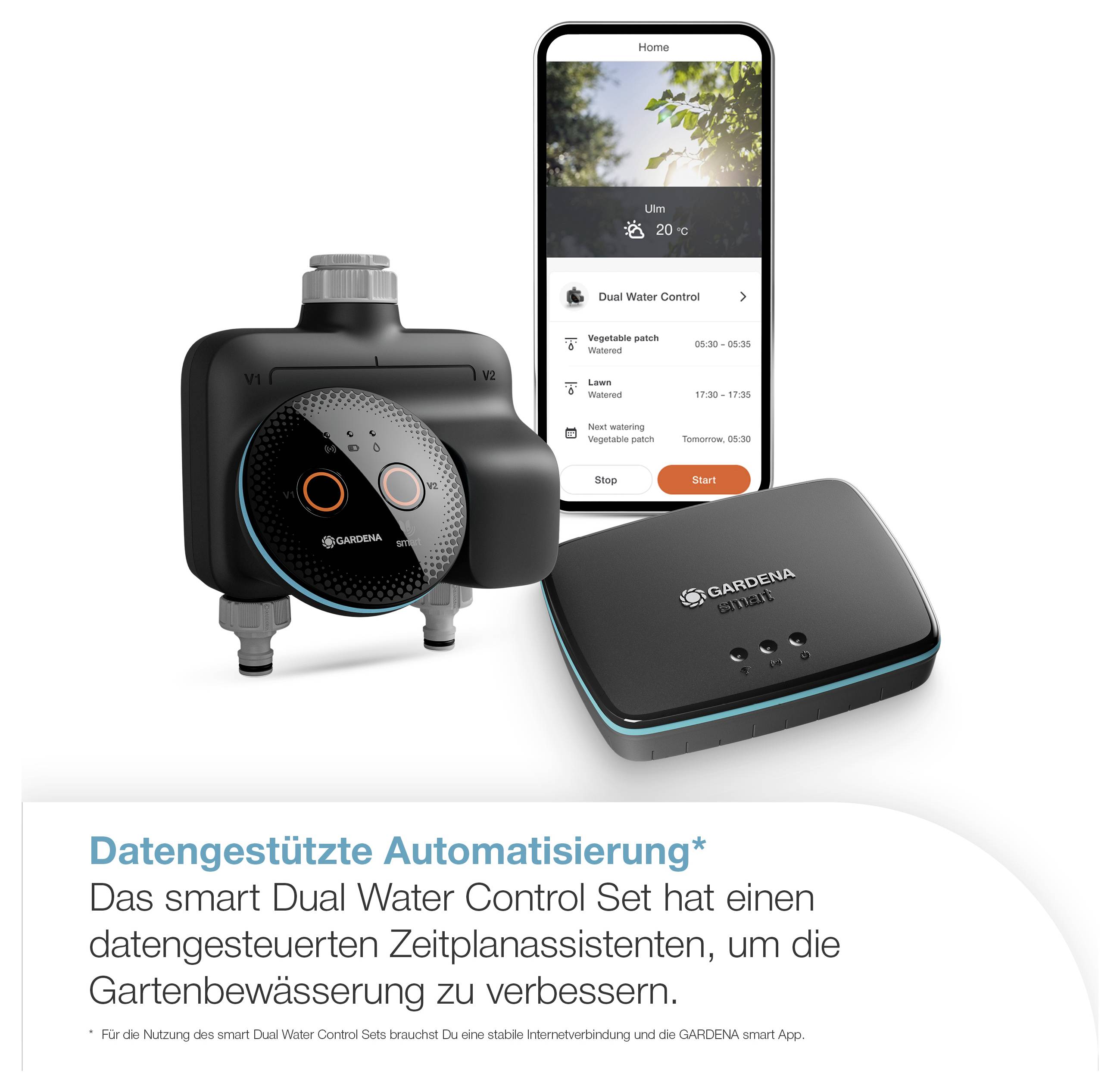 GARDENA 19044-20smart Dual Water Control Set Bewässerungssteuerung