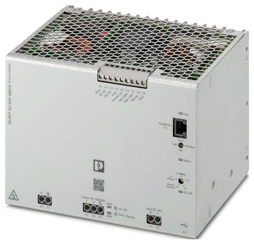 Phoenix Contact DC/AC-Inverter QUINT4-INV/24DC/1AC/600VA/USB 600 VA 24 V/DC - 120 V/AC, 230 V/AC, 24V
