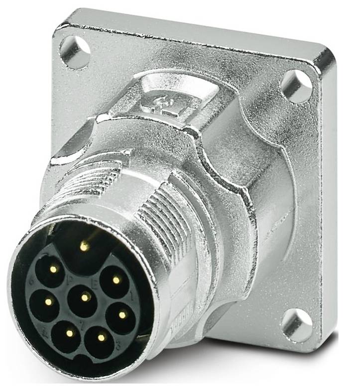 Ein Metallbaumaterial-Industriestecker mit zylindrischem Gehäuse und mehreren Stiftkontakten, entwickelt für sichere elektrische Verbindungen in Maschinen.