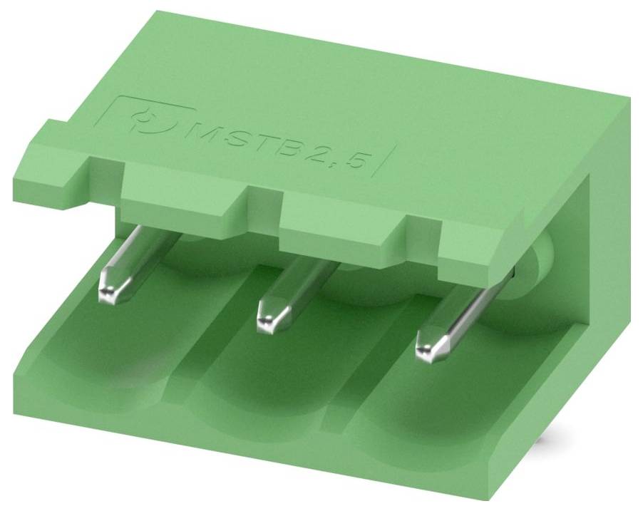 Grüner dreipoliger elektrischer Stecker, gekennzeichnet mit „MSTB 2.5
