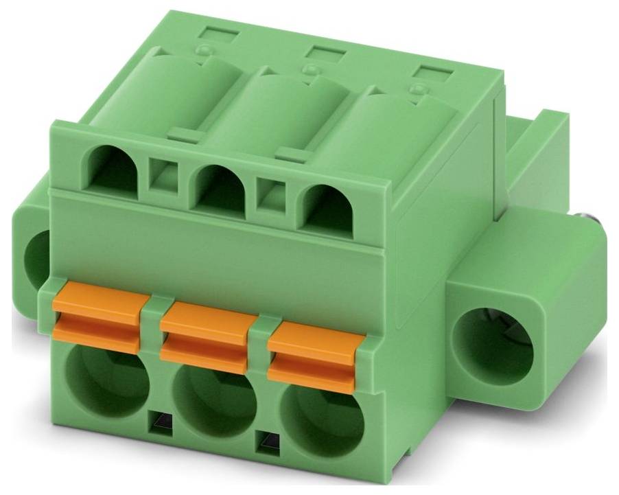 Ein grüner elektrischer Stecker mit mehreren Anschlüssen, geeignet für Leiterplattenanwendungen.