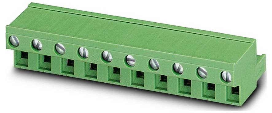 Ein grüner Kunststoffverbinder mit mehreren Schlitzen, geeignet zum Ausrichten oder Verbinden von Komponenten bei elektronischer oder mechanischer Montage.