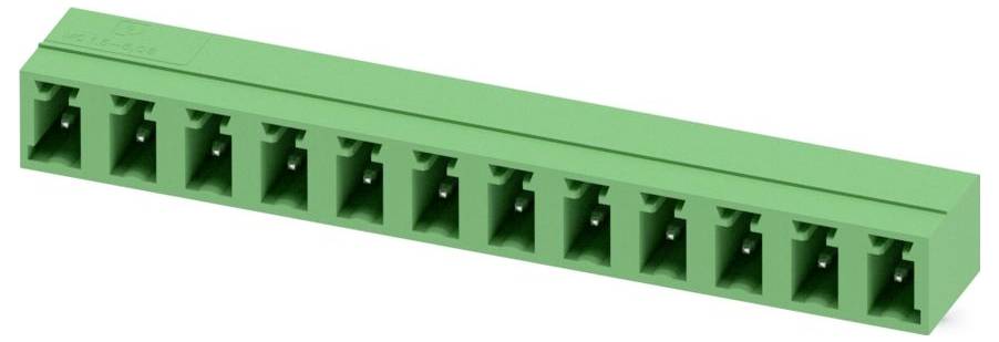 Ein grüner, rechteckiger elektronischer Stecker mit mehreren Buchsenöffnungen, der zum Anschließen von elektrischen Komponenten oder Verdrahtung verwendet wird.