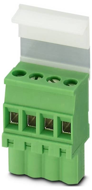 Ein grüner Klemmenblock mit acht orangefarbenen Hebeln für Drahtverbindungen, der in elektrischen Anwendungen für sichere und organisierte Verkabelung verwendet wird.