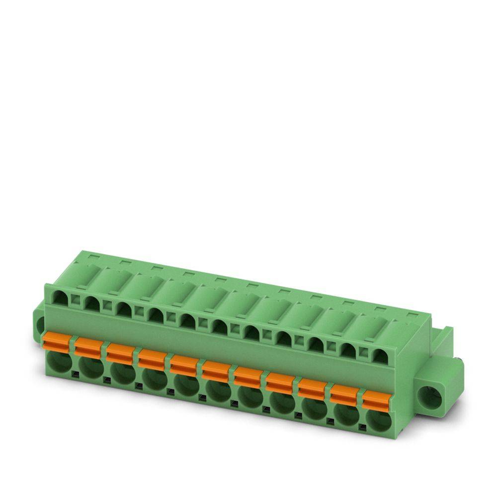 Ein grüner Elektroklemmenblock mit mehreren Anschlüssen, der für Verdrahtungsverbindungen in elektronischen Anwendungen verwendet wird.
