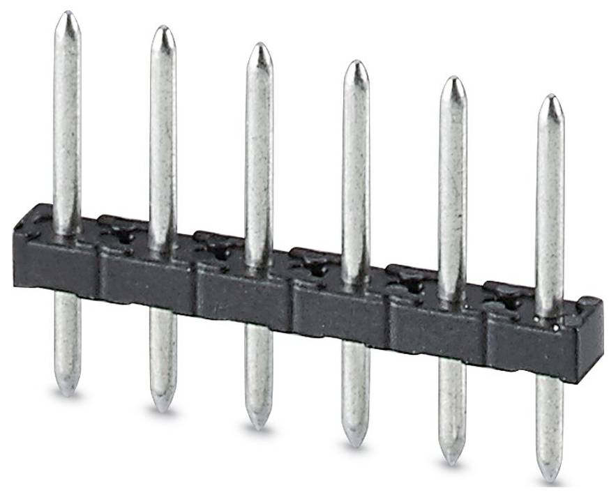 Ein schwarzer Kunststoff-Rechteckstecker mit zwei Reihen von Metallstiften, die sich von unten erstrecken und für elektronische Verbindungen verwendet werden.