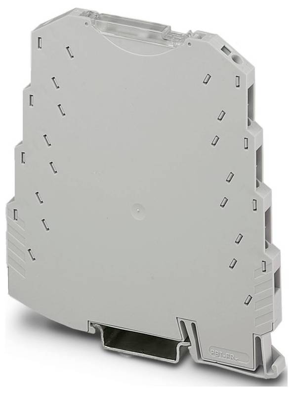 Ein grünes Anschlussblockgehäuse für Elektrik mit DIN-Schienenmontage, entwickelt für Schaltverbindungen in Schaltschränken.