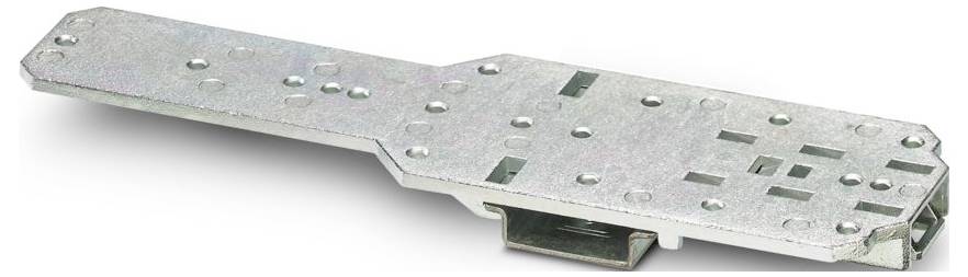 Eine stahlperforierte Metallklammer mit mehreren Löchern zur Montage oder strukturellen Unterstützung, geeignet für Bau- oder Maschinenanwendungen.