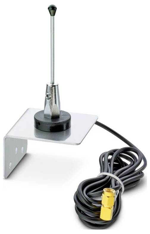 Ein regenbogenfarbiges elektronisches Kabel mit mehreren Drähten verbindet sich mit einem schwarzen Stecker.
