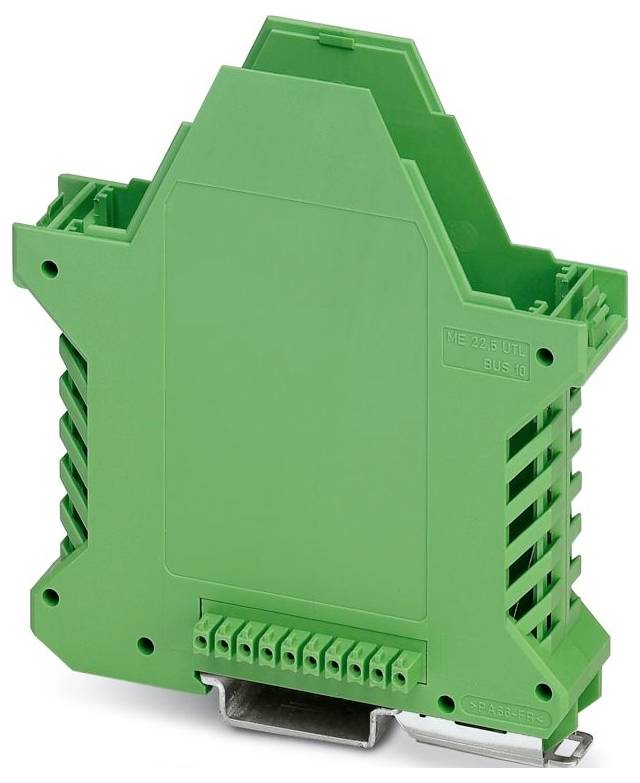 Ein Stapel grüner und gelber Klemmleisten für elektrische Verbindungen, mit Metallschrauben und verschränktem Design für sichere Montage.