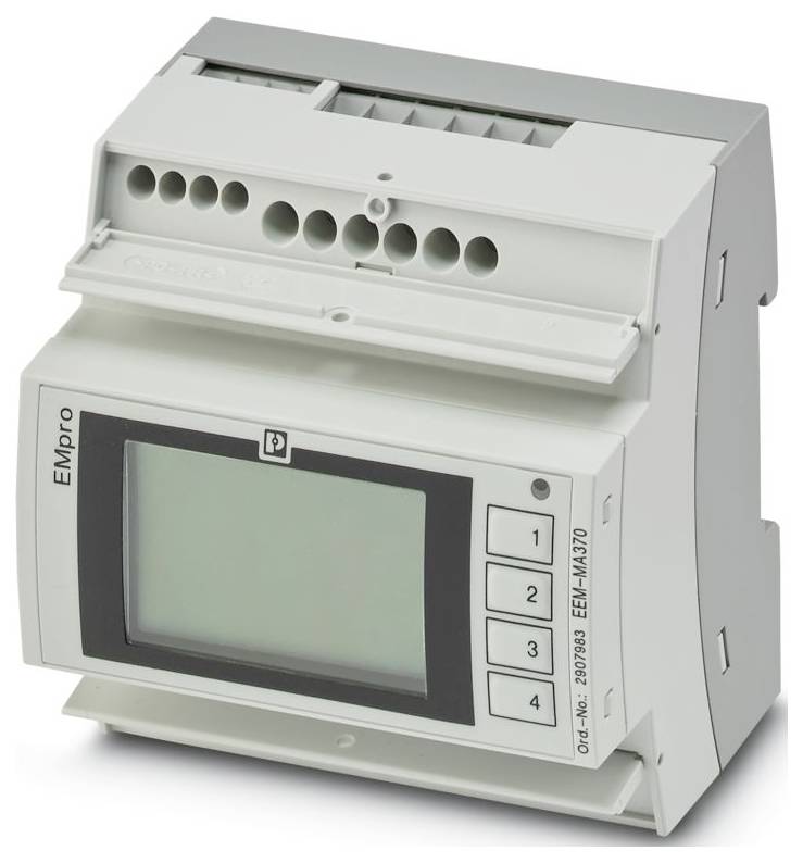 Ein digitales Multimeter mit LCD-Display und mehreren Tasten, untergebracht in einem weißen Kunststoffgehäuse, das zur Durchführung von elektrischen Messungen verwendet wird.